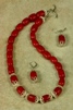 Coral Necklace with Earrings