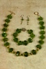 Green quartz necklace with matching bracelet and earrings